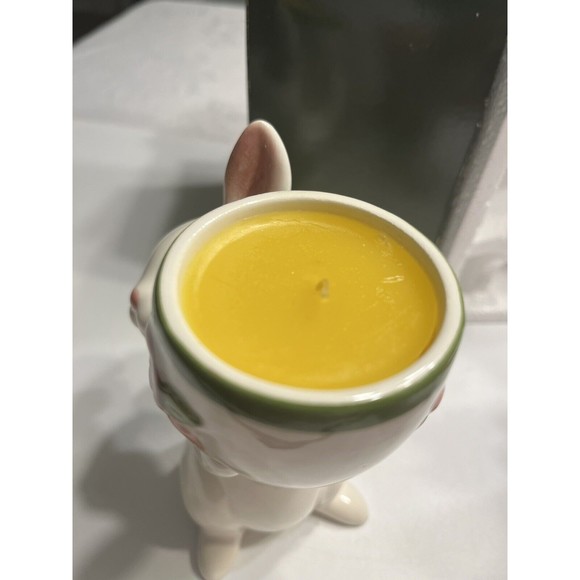 NEW Avon 1981 White Sunny Bunny Ceramic Candle Holder Hand Painted W/Candle - Picture 3 of 13